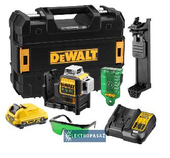 Laser krzyżowy 3x360st. DeWalt DCE089D1G-QW wiązka zielona 12V XR 1x2,0Ah Li-Ion TSTAK 1