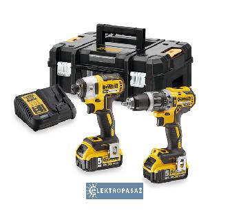 Zestaw narzędzi Combo DeWalt DCK266P2T-QW 18V XR 2x5,0Ah Li-Ion DCD796+DCF887 TStak 1